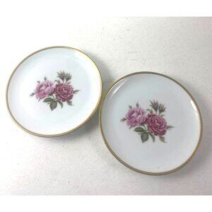 Vintage Kaiser Moosrose Porcelain Floral Plates